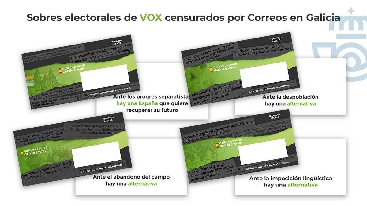 Retida a propaganda de VOX en Correos tanto en Galicia e no País Vasco por se atenta contra os dereitos fundamentais