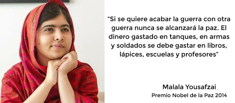 Malala Yousafzai. ¿Quién es? Historia. Premio Nobel. Frases célebres.